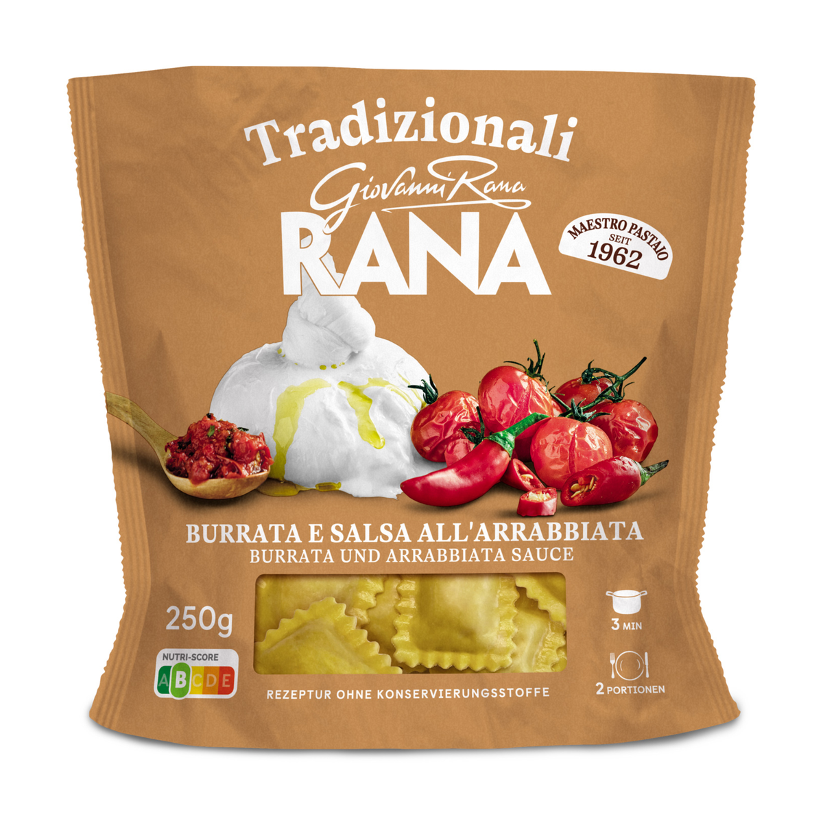 Rana Ravioli Burrata und Arrabbiata Sauce 250g