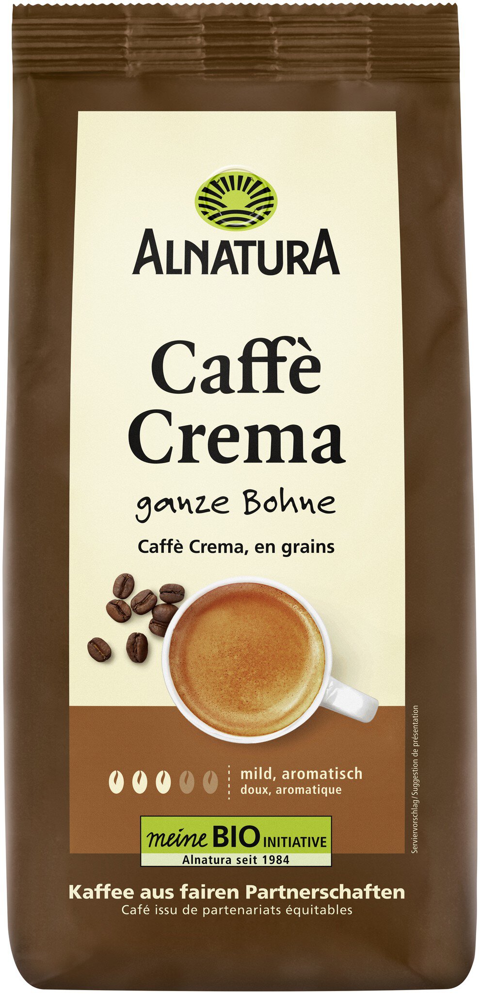Bio Alnatura кофе крема целые зерно 1kg