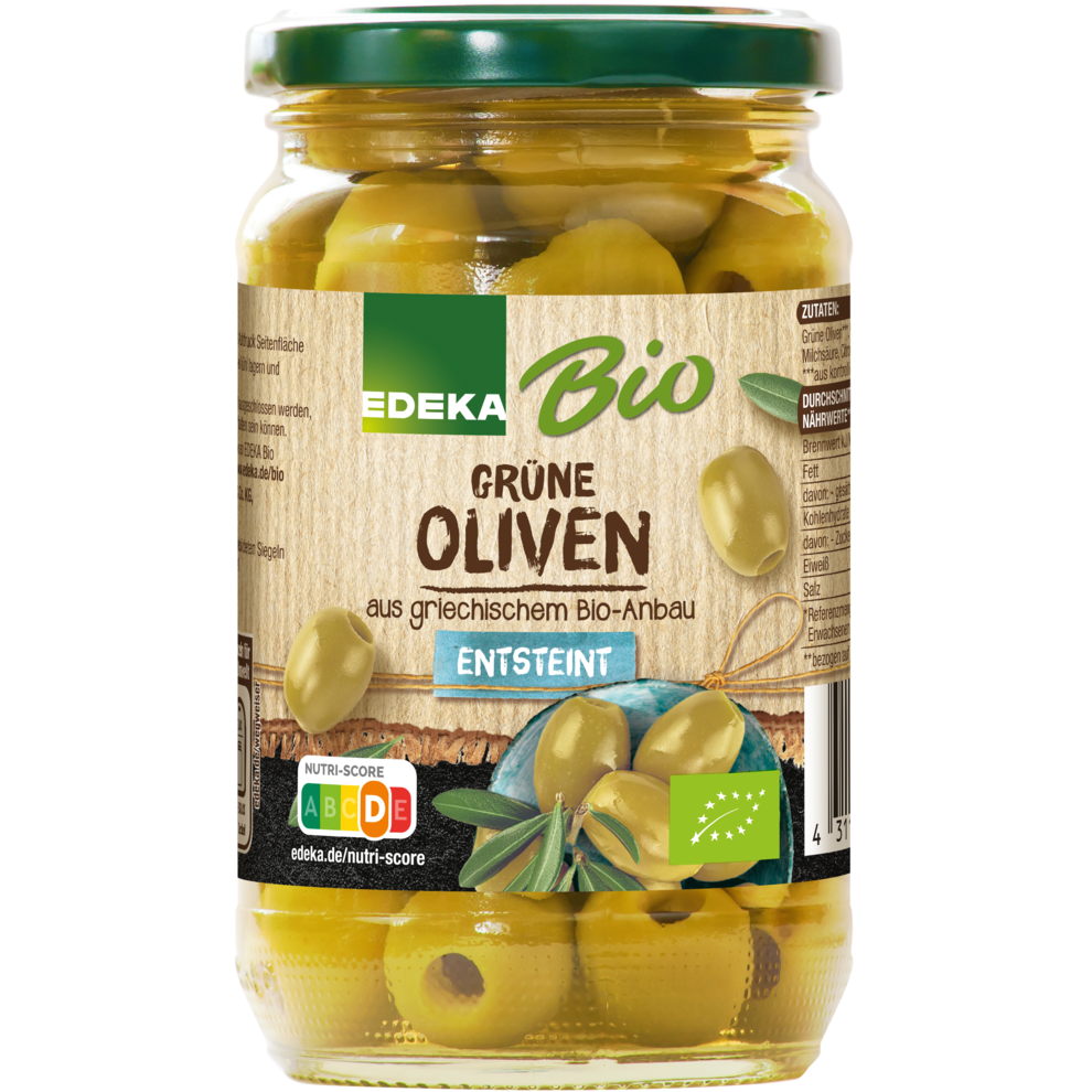 Bio EDEKA оливки зелёный без косточек 350g