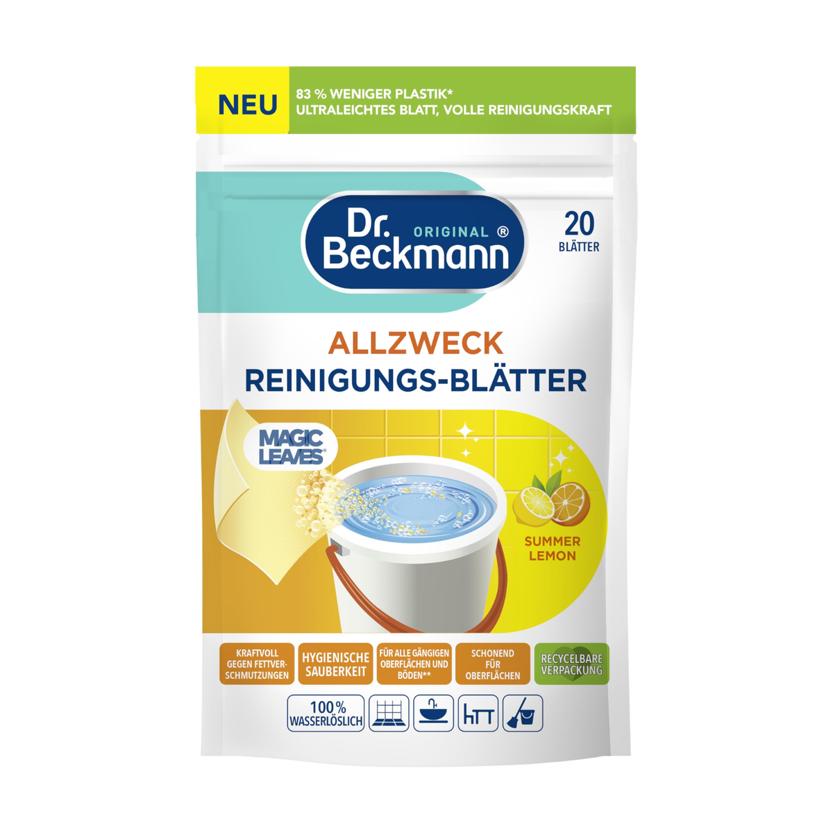 Dr.Beckmann Allzweck-Reinigungs-Blätter Summer Lemon 20ST 44g
