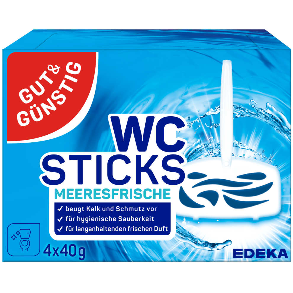 GUT&GÜNSTIG WC Duftsticks Meeresfrische 4x40g
