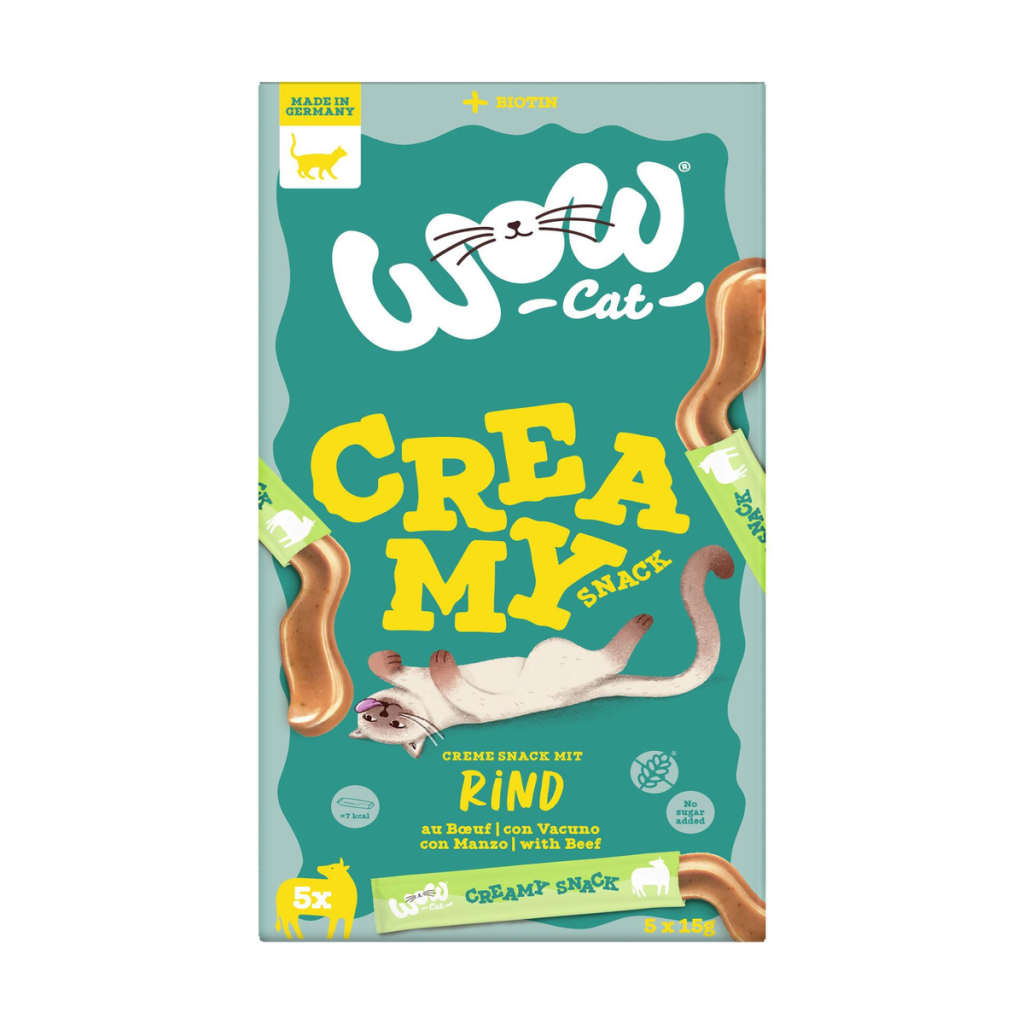 WOW Cat Creamies mit Rind 5ST 75g