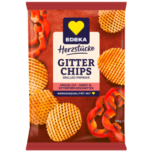 EDEKA Herzstücke Gitterchips Grilled Paprika 125g