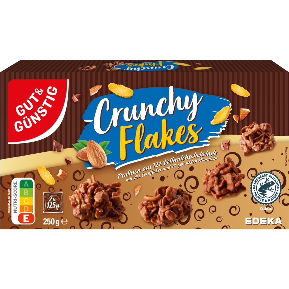 GUT&GÜNSTIG Crunchy Flakes Pralinen aus Vollmilchschokolade 250g