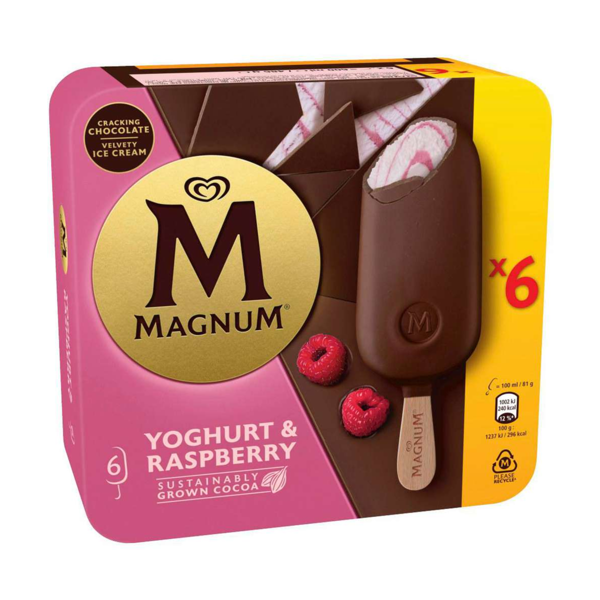 Langnese Magnum Yoghurt&Raspberry 6ST 600ml