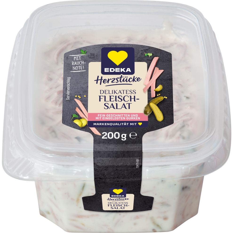 EDEKA Herzstücke Feinschnitt Fleischsalat mit Rauchnote&Gurke 200g