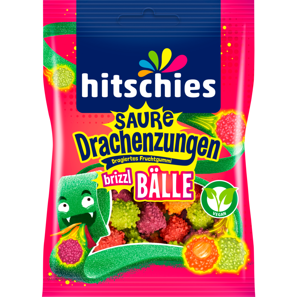 Hitschies Saure Drachenzungen brizzl Bälle 100g