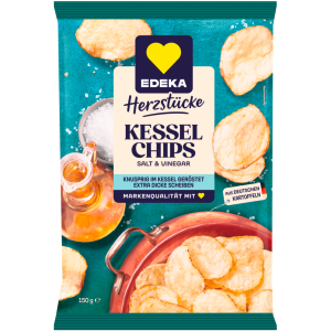 EDEKA Herzstücke Kesselchips Salt&Vinegar 150g