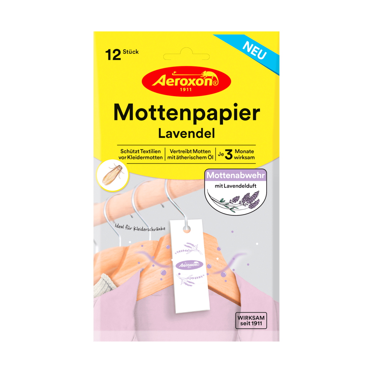 Aeroxon Mottenpapier Lavendel 12ST