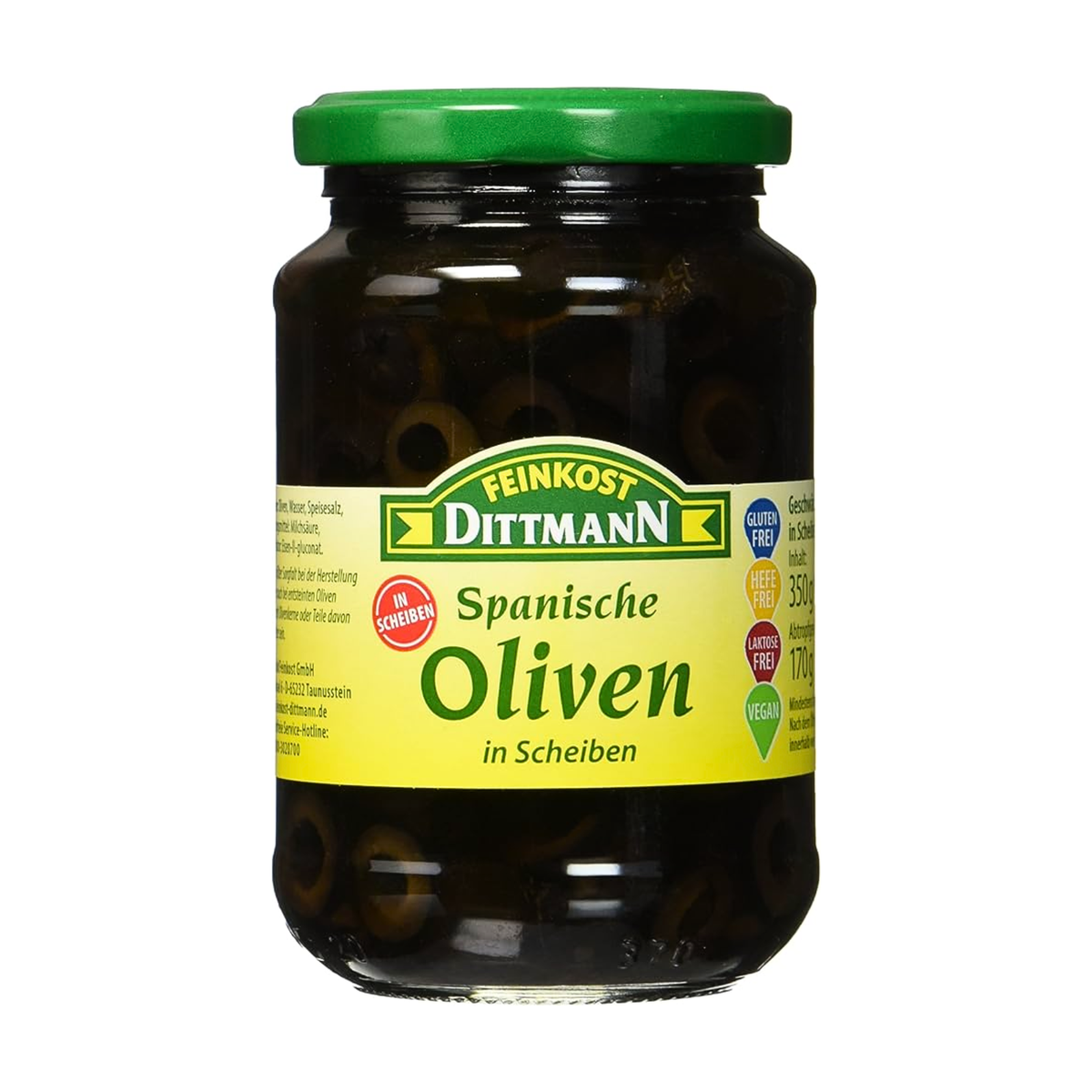 Feinkost Dittmann оливки чёрный, ломтики 200g