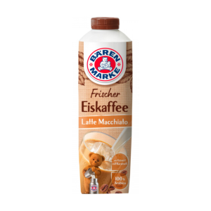 Bärenmarke Frischer Eiskaffee Latte Macchiato verfeinert mit Karamell 1,8% 1l