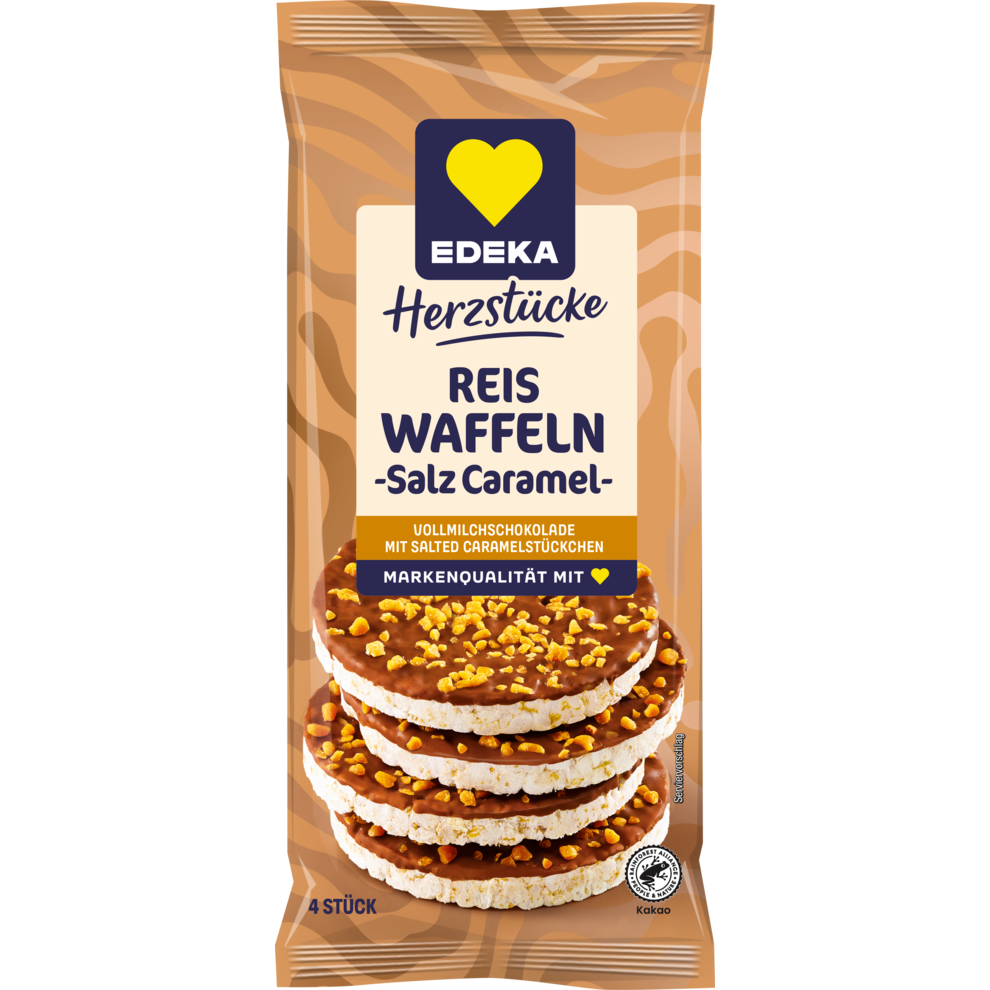EDEKA Herzstücke Reiswaffel Vollmilch mit Salted Caramel 70g