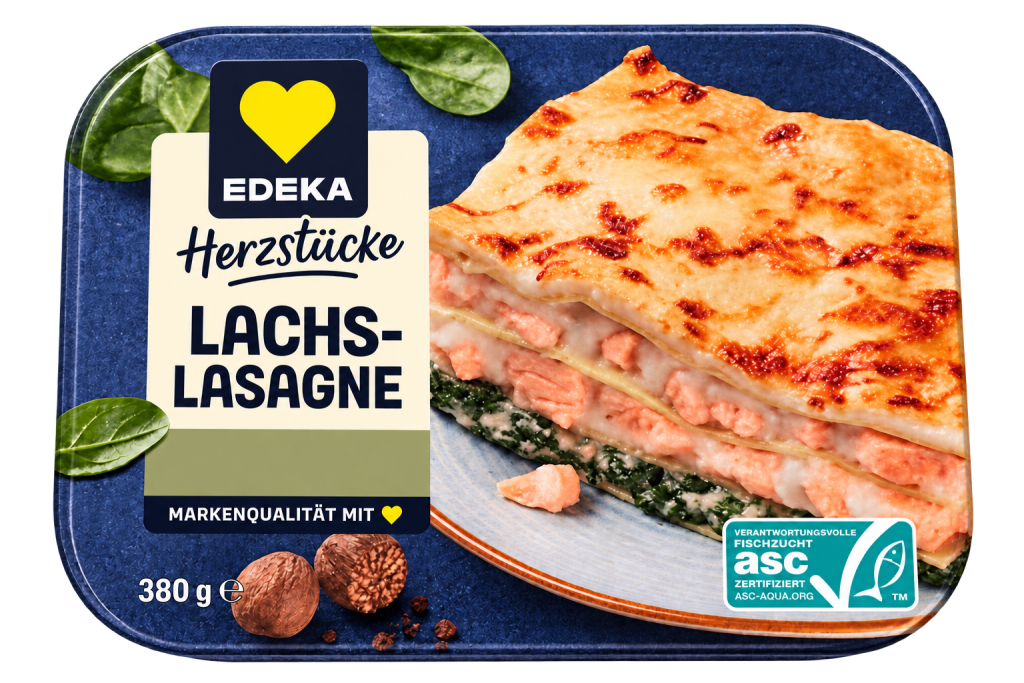 ASC EDEKA Herzstücke Lachslasagne 380g