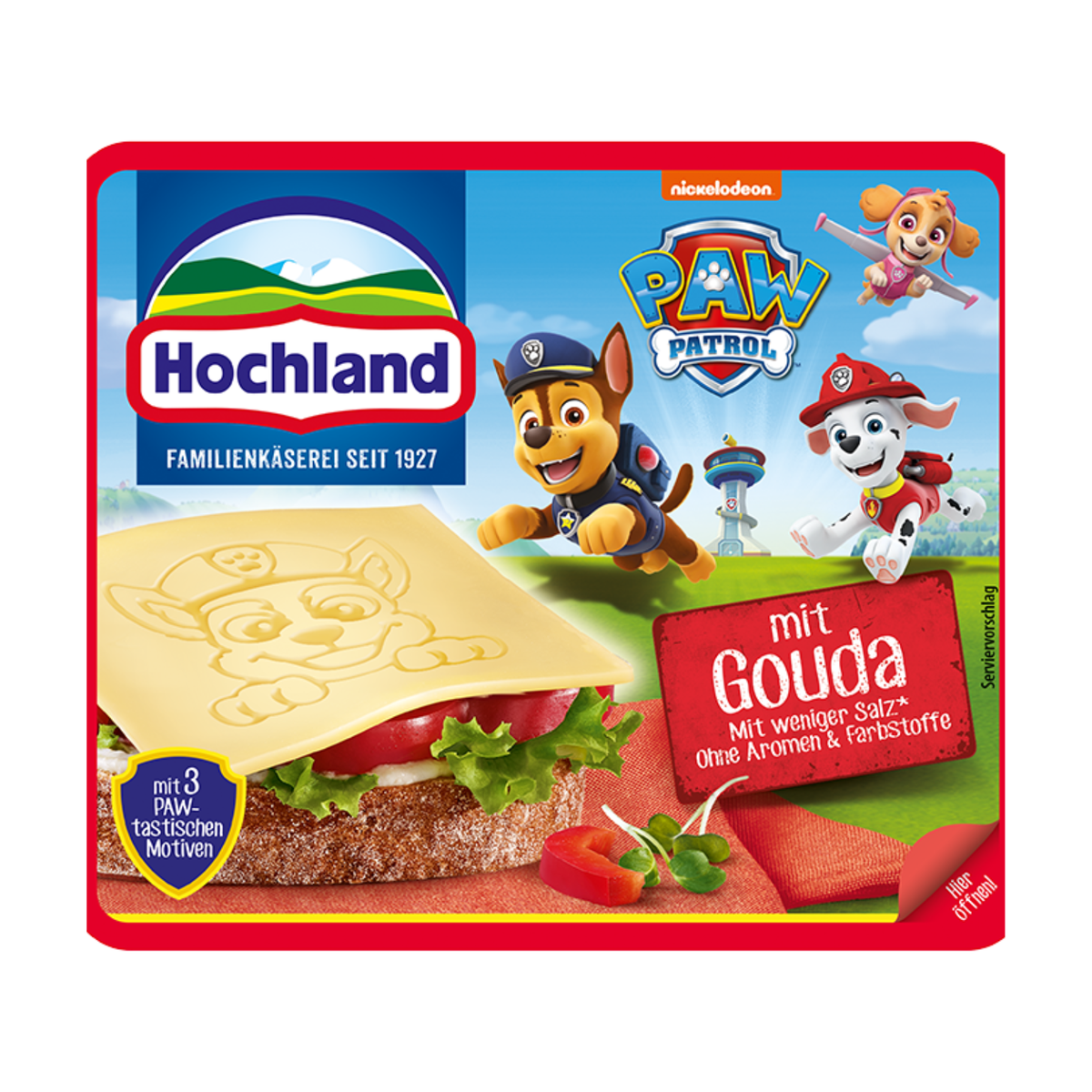 Hochland Sandwich Scheiben Paw Patrol 45% 150g