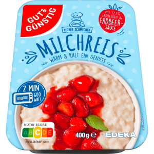 GUT&GÜNSTIG Milchreis mit Erdbeeren in fruchtiger Sauce 400g