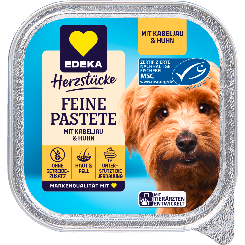 EDEKA Herzstücke Feine Pastete mit Huhn&MSC Kabeljau 150g
