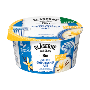 Bio Gläserne Molkerei Joghurt griechischer Art Vanille 150g