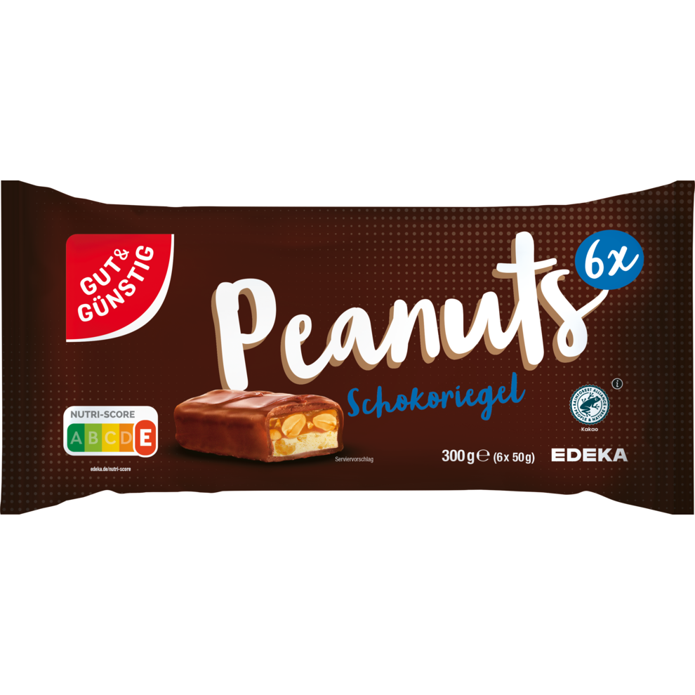GUT&GÜNSTIG Multipack-Riegel Erdnuss 6x50g