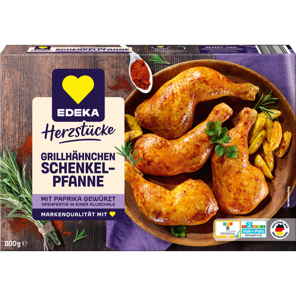 EDEKA Herzstücke Grillhähnchenschenkel-Pfanne 1,1kg VLOG QS ITW