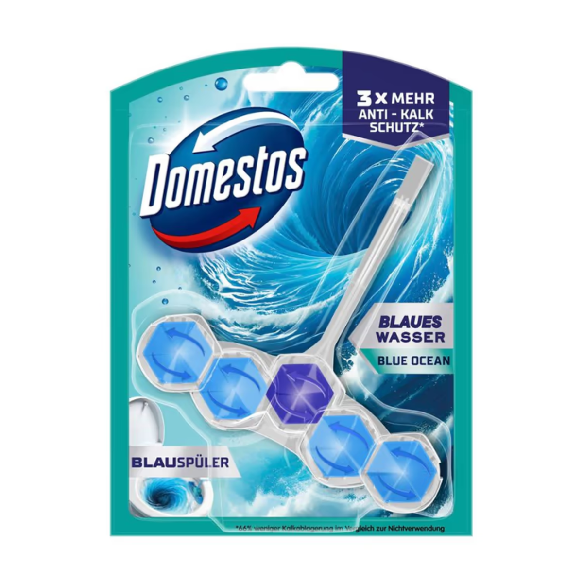 Domestos WC Stein Power 5 Aktiv Blauspüler Blue Ocean 48g