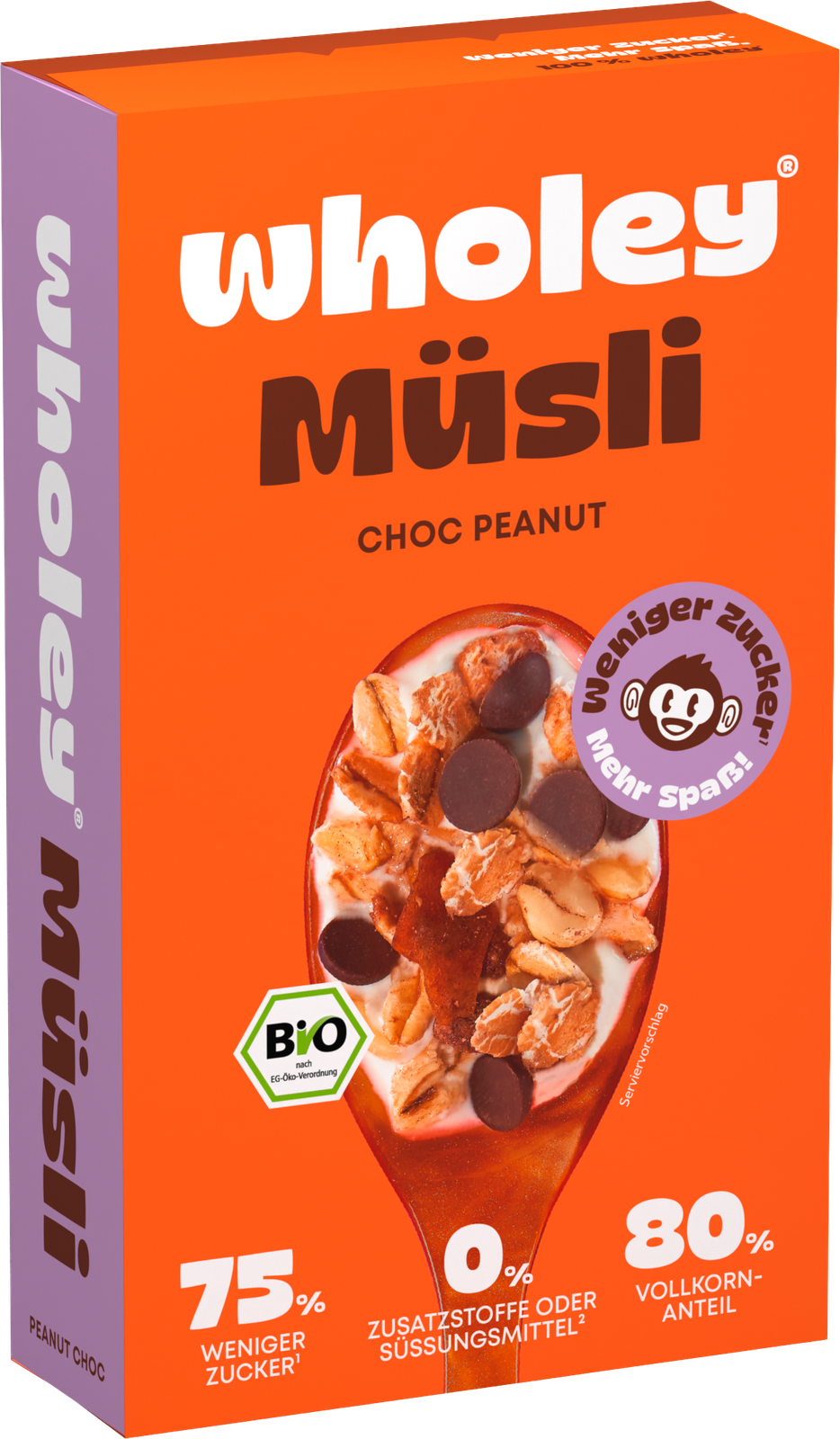 Bio Wholey Good Mood Müsli Choc Peanut 375g