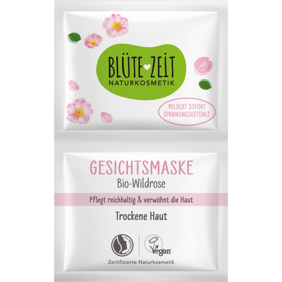 BLÜTEZEIT Gesichtsmaske trockene Haut Bio Wildrose 12ml