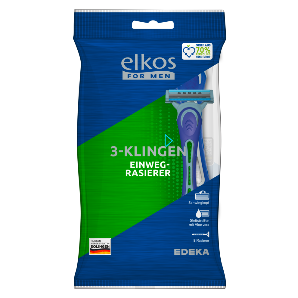 EDEKA elkos for men 3-Klingen Einwegrasierer 8ST