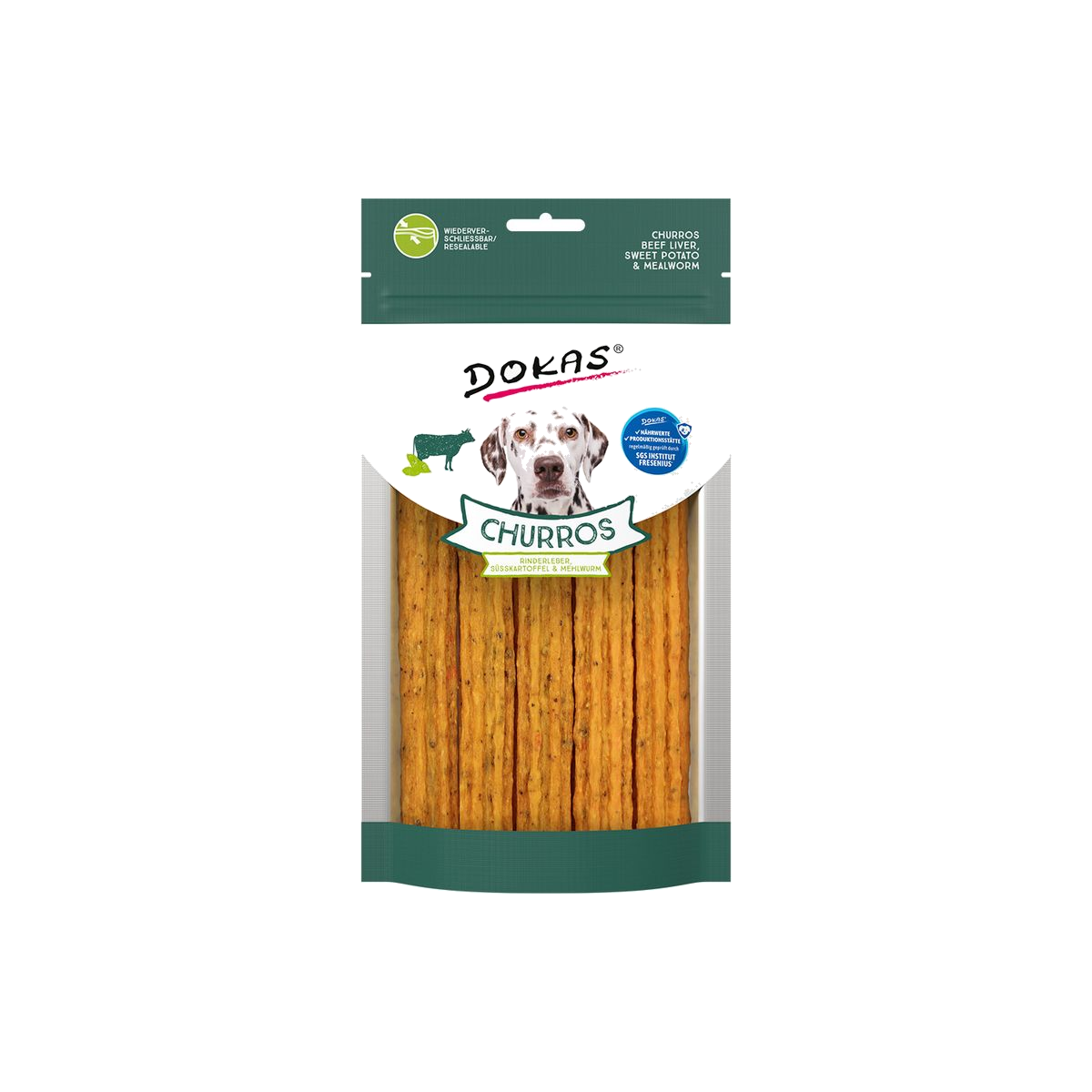 Dokas Churros mit Rinderleber Süßkartoffel & Mehlwurm 150g