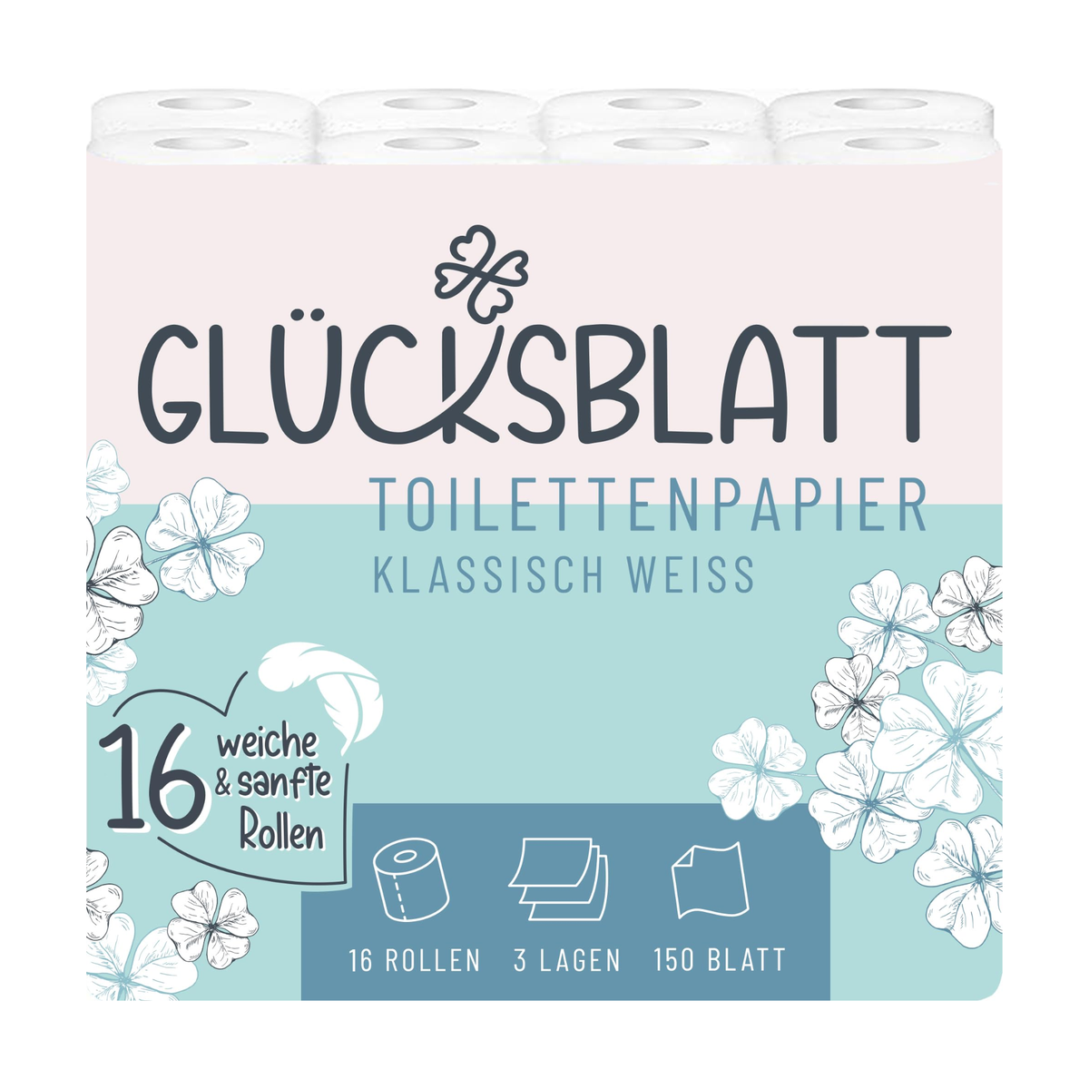 Glücksblatt Туалетная бумага 3-lagig 16x150BL