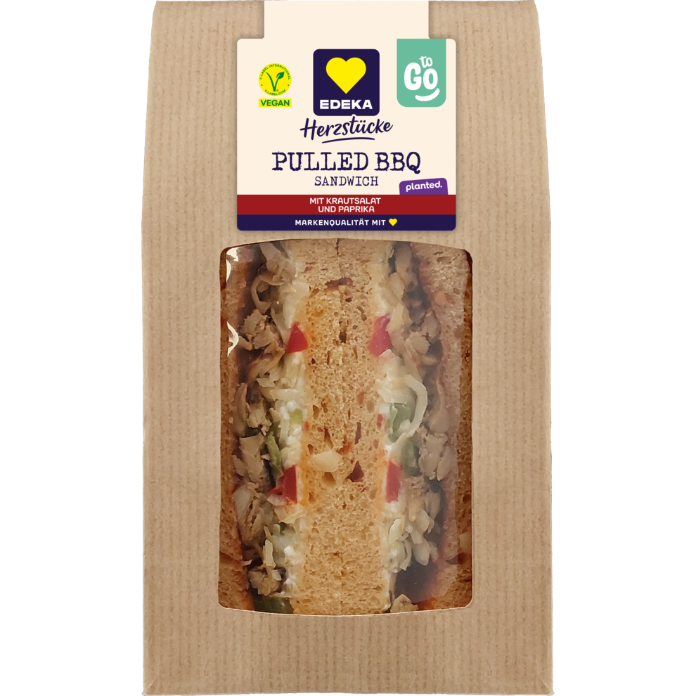 EDEKA Herzstücke Sandwich Planted Pulled BBQ Vegan 175g