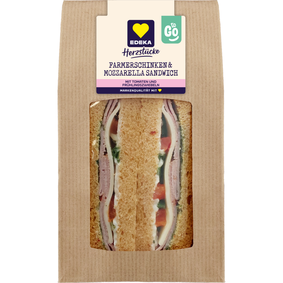 EDEKA Herzstücke Sandwich Farmerschinken Mozzarella 175g