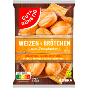 GUT&GÜNSTIG Weizen Brötchen 8ST 560g