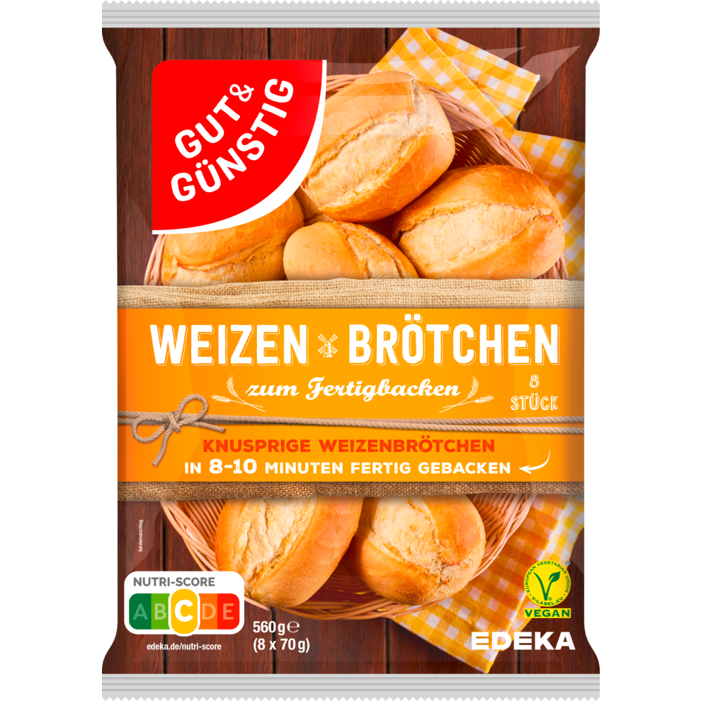 GUT&GÜNSTIG Weizen Brötchen 8ST 560g