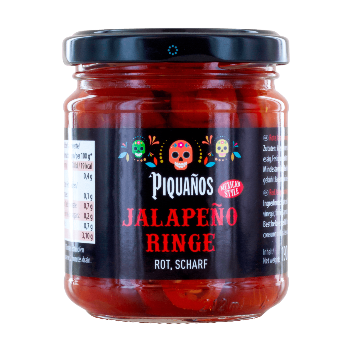 Piquanos Jalapenoringe rot 190g