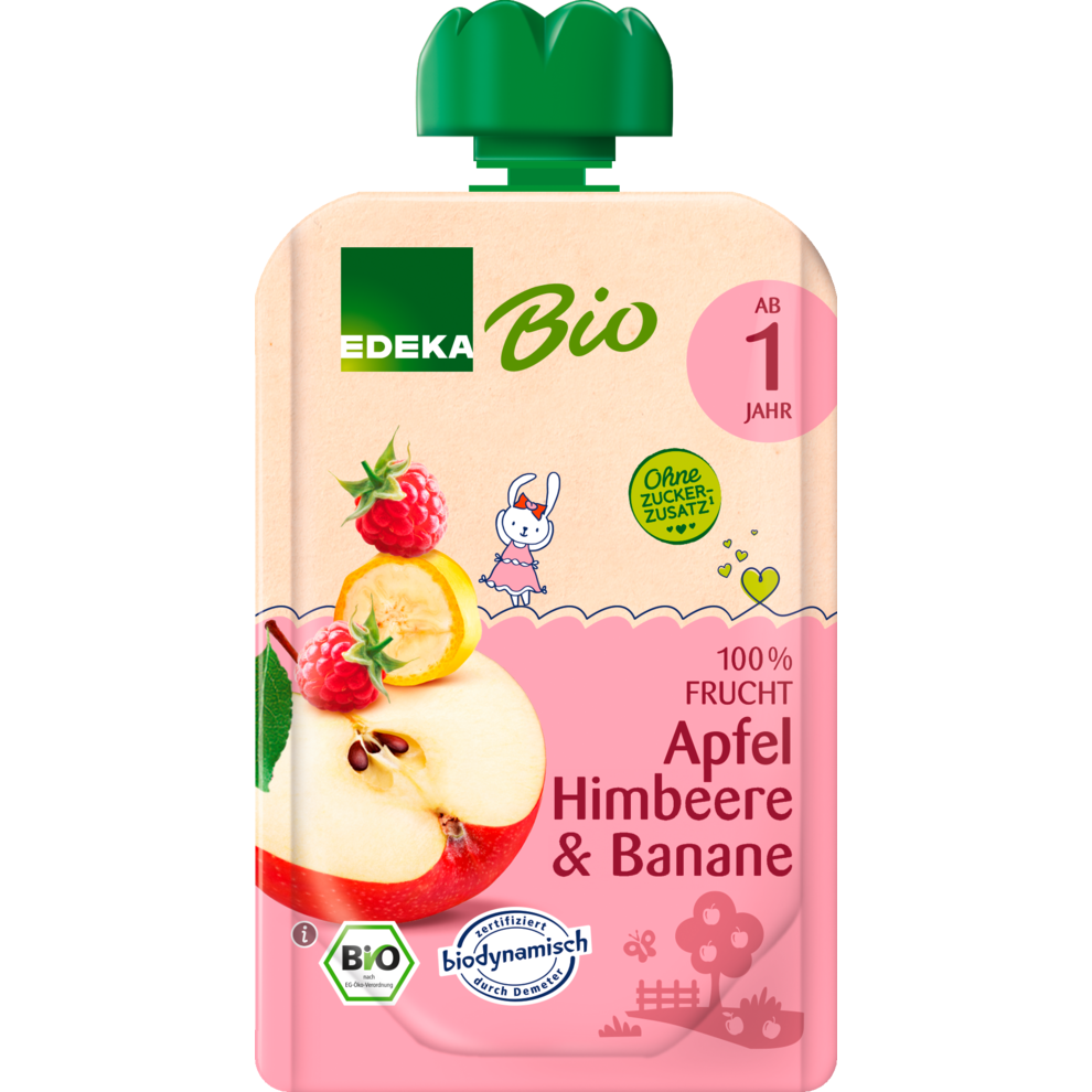 Demeter EDEKA Quetschie Apfel Himbeere Banane 100g