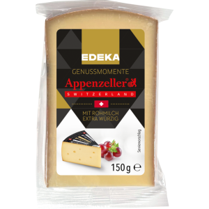 EDEKA Genussmomente Appenzeller Schnittkäse aus Rohmilch extra-würzig Stück 48% 150g