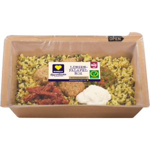 EDEKA Herzstücke Linsen Falafel Box ready to heat 360g