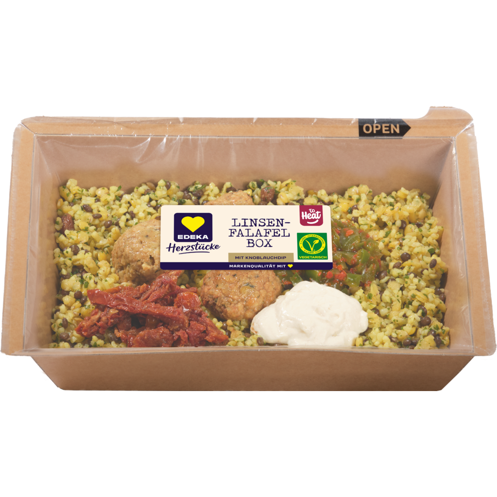 EDEKA Herzstücke Linsen Falafel Box ready to heat 360g