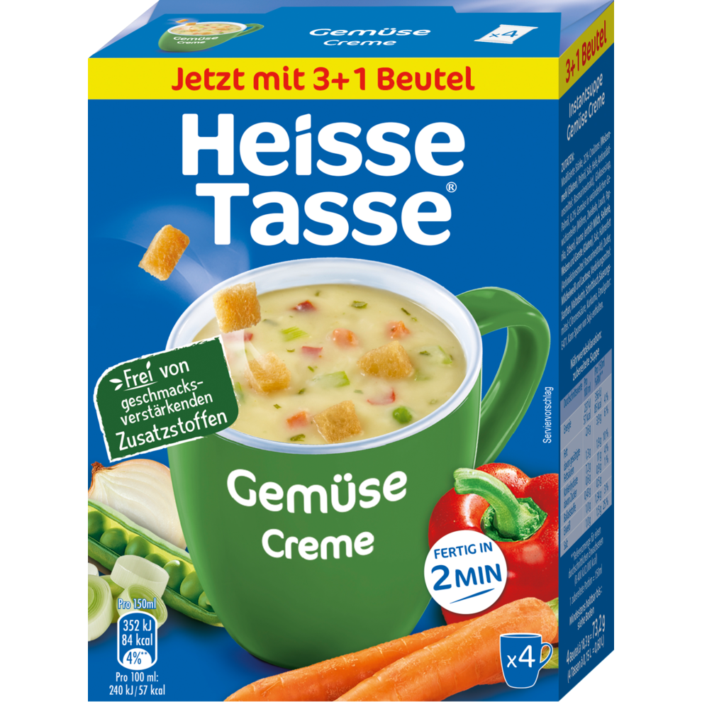 Heisse Tasse Gemüse Creme für 600ml 73,2g