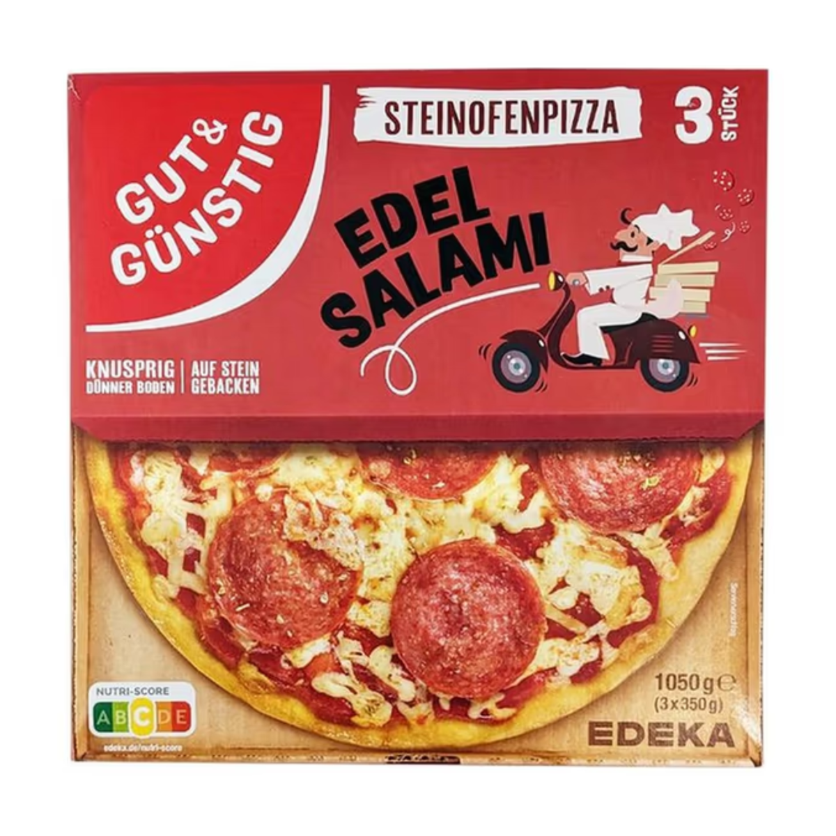 GUT&GÜNSTIG Steinofen Pizza Edelsalami 3x350g