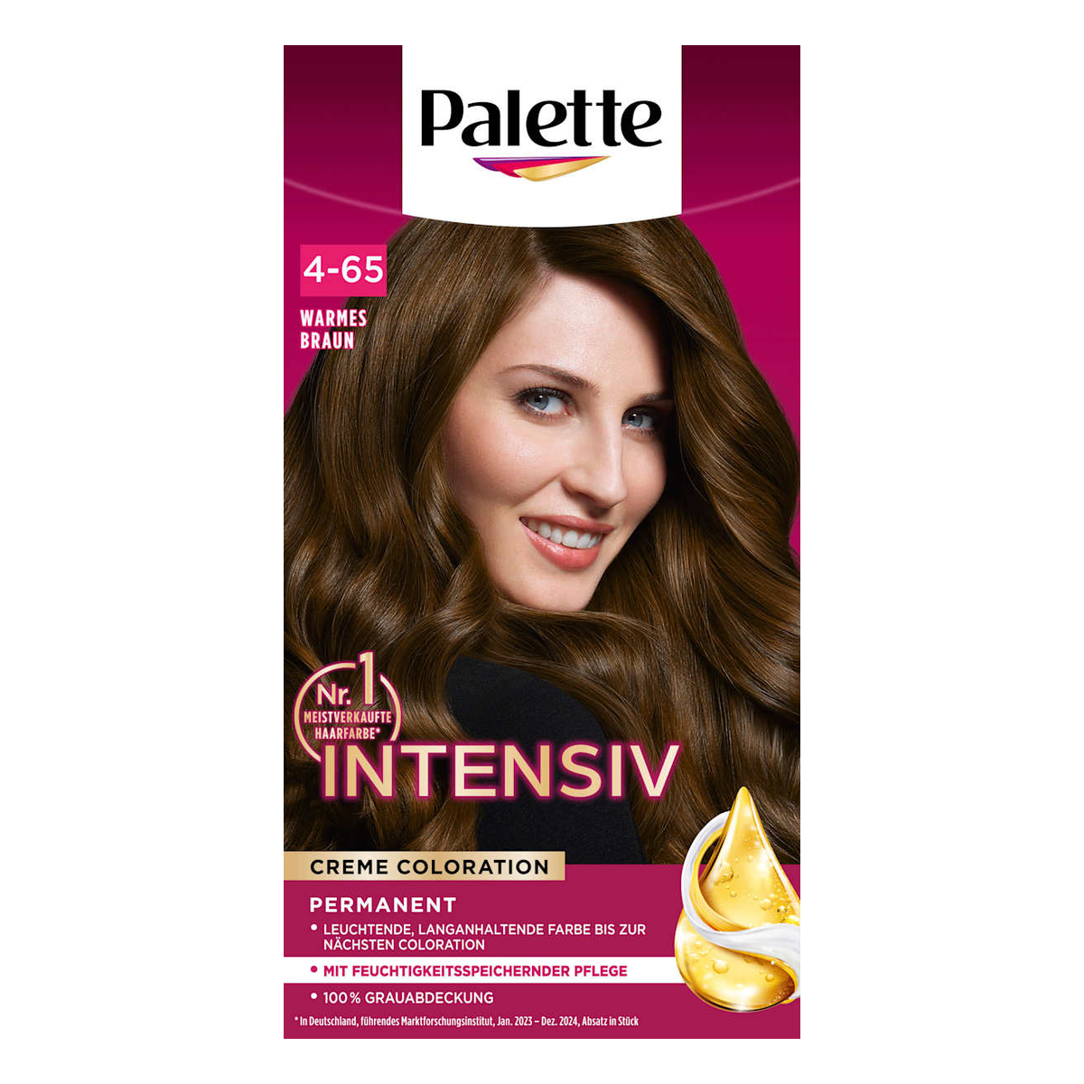 Palette Intensiv Creme Coloration Warmes Braun 4-65