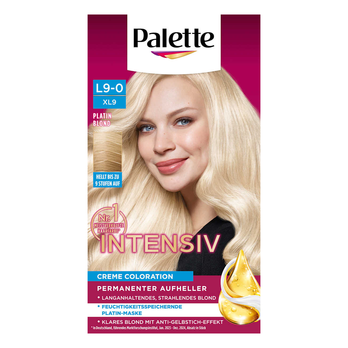 Palette Intensiv Creme Coloration Platin Blond L9-0/XL9