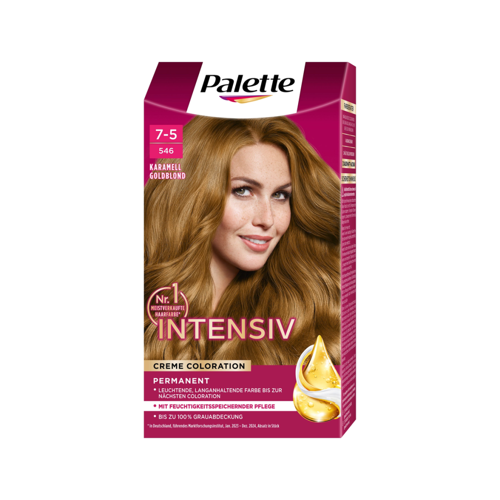 Palette Intensiv Creme Coloration Karamell Goldblond 7-5/546