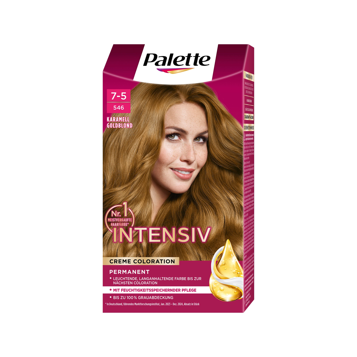 Palette Intensiv Creme Coloration Karamell Goldblond 7-5/546