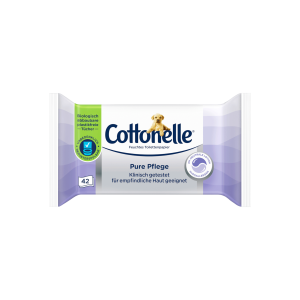 Cottonelle Feuchtes Toilettenpapier Pure Pflege Extra sanft für empfindliche Haut 42ST