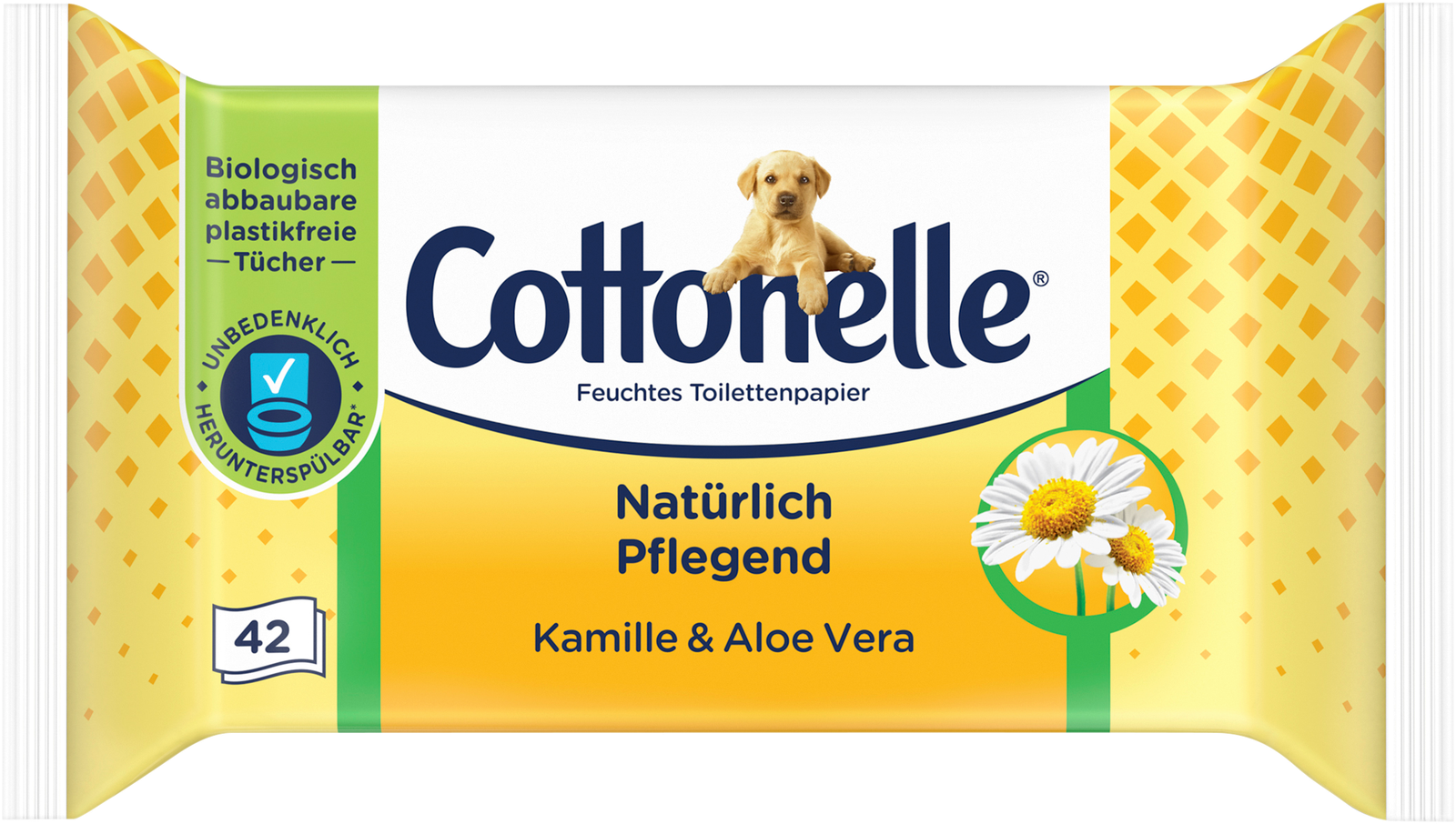 Cottonelle Feuchtes Toilettenpapier Natürlich Pflegend Kamille&Aloe Vera 42ST