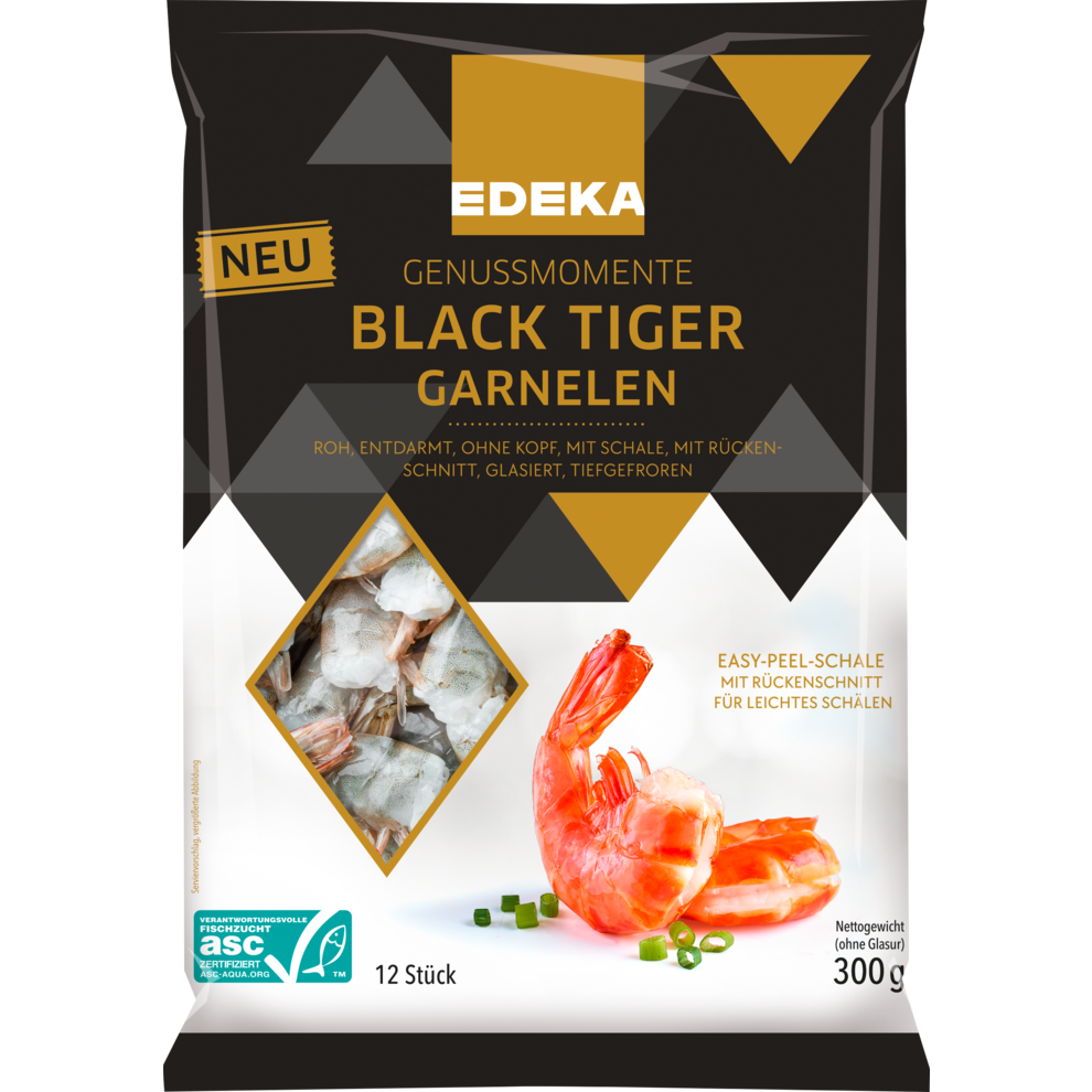 ASC EDEKA Genussmomente Black Tiger Garnelen netto 300g