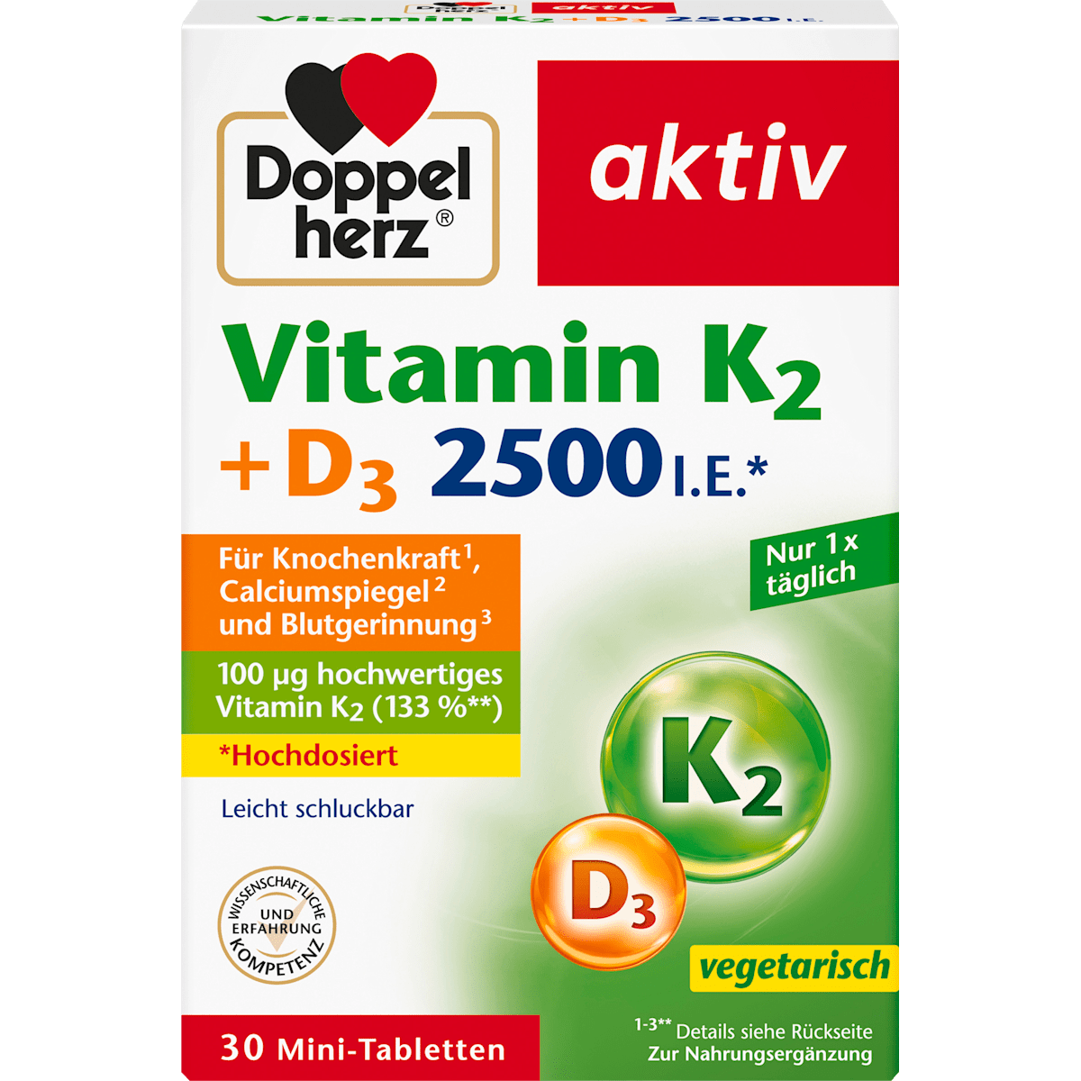 Doppelherz Vitamin K2+D3 2500 30Tabletten 13,1g