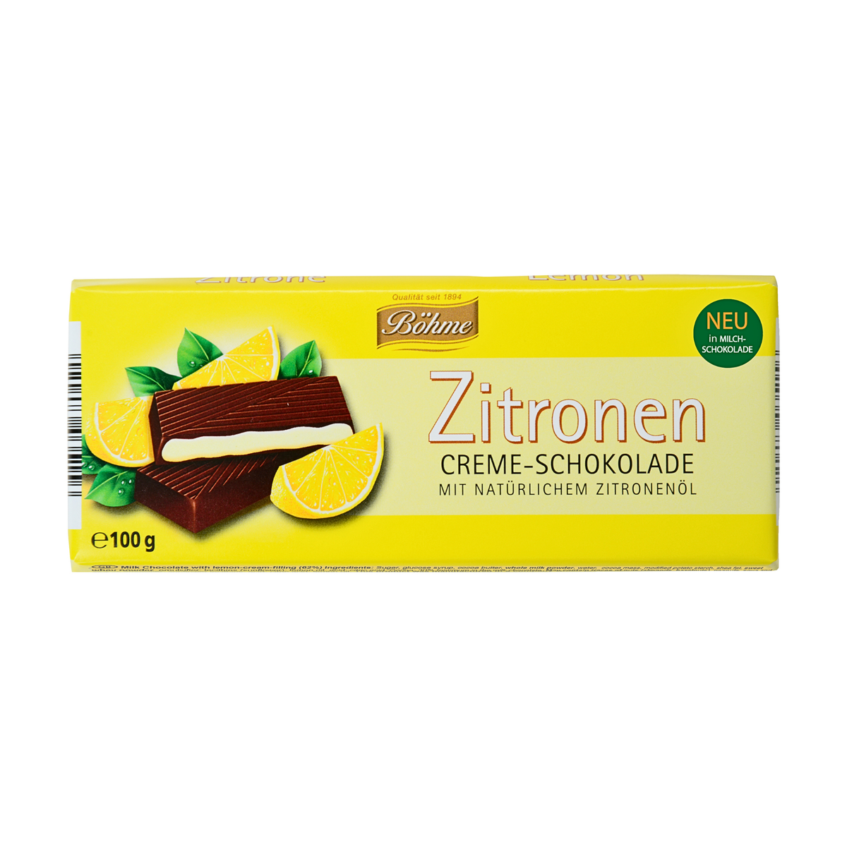 Böhme Creme-Schokolade Zitrone 100g