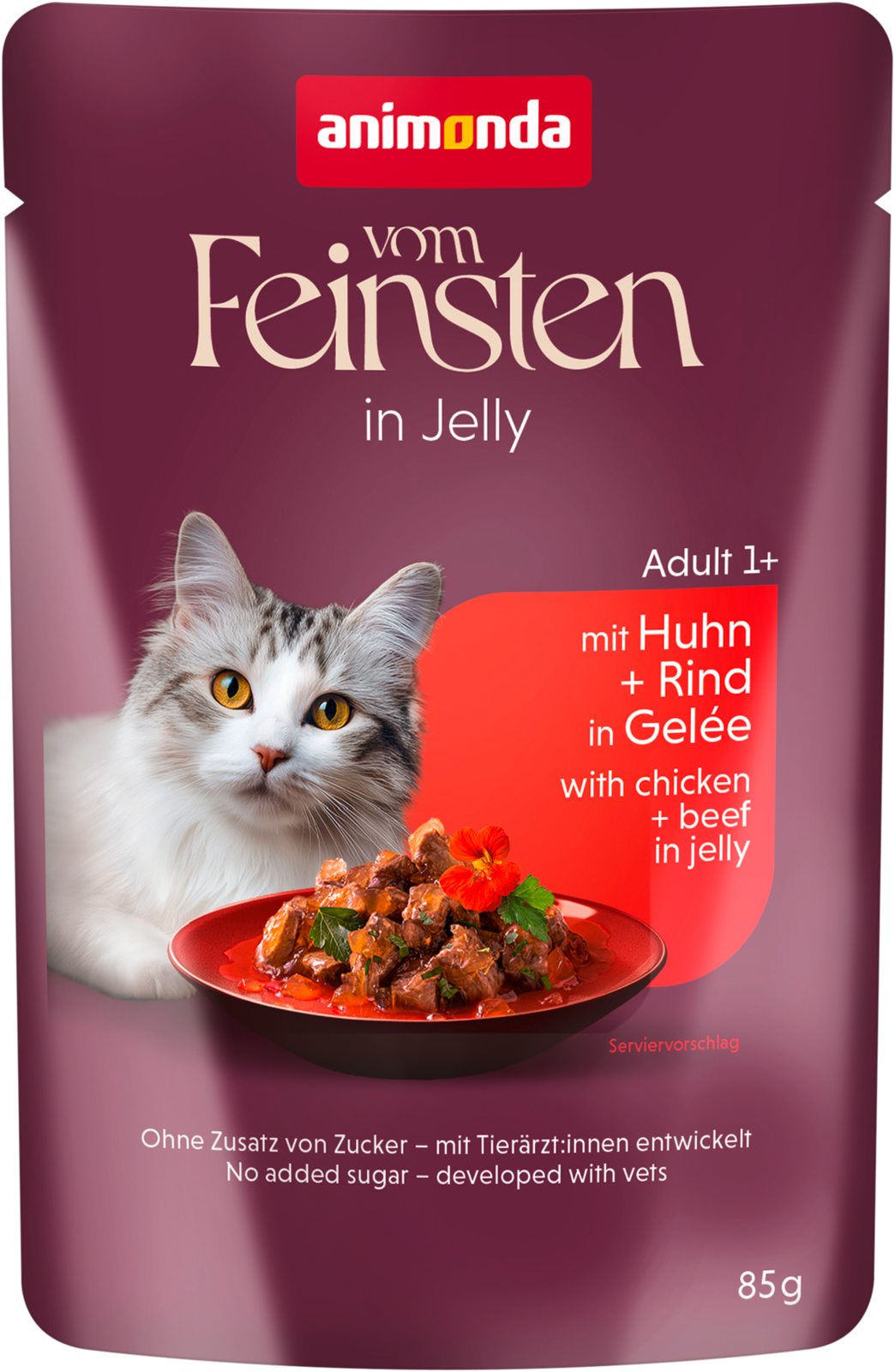 Animonda Vom Feinsten Adult Raffinesse in Gelee reich an Huhn mit Rind 85g